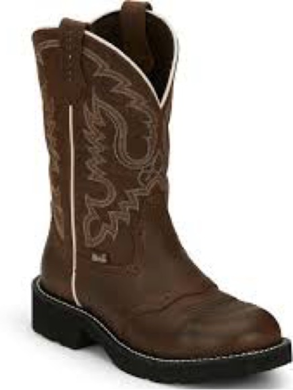Justin Gypsy Inji Brown Leather Women's Western Pull-On Heeled Boot